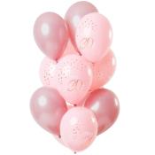 FOLAT Luftballons Zahl 30 aus Latex ca. 30 cm 12 Stk rosa/roségold