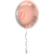 FOLAT Folienballon Elegant Lush Blush Happy 40th 45 cm roségold/transparent