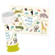 Sticker für Seifenblasen Zoo Party personalisierbar 6 Stück bunt