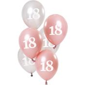 Latexballons 18 23 cm 6 Stück pink/silber