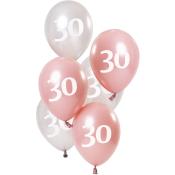 Latexballons 30 23 cm 6 Stück pink/silber