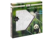 Paint by Number Set mit einem Panda-Motiv. Enthält 25 Farben und 4 Pinsel.