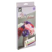 Verpackung für DIY Krepppapierblumen. Enthält verschiedene Farben und Materialien zum Basteln.