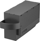 schwarze Druckerpatrone von Epson. Rechteckige Form mit seitlichem Griff. Rillenstruktur auf der Oberfläche.