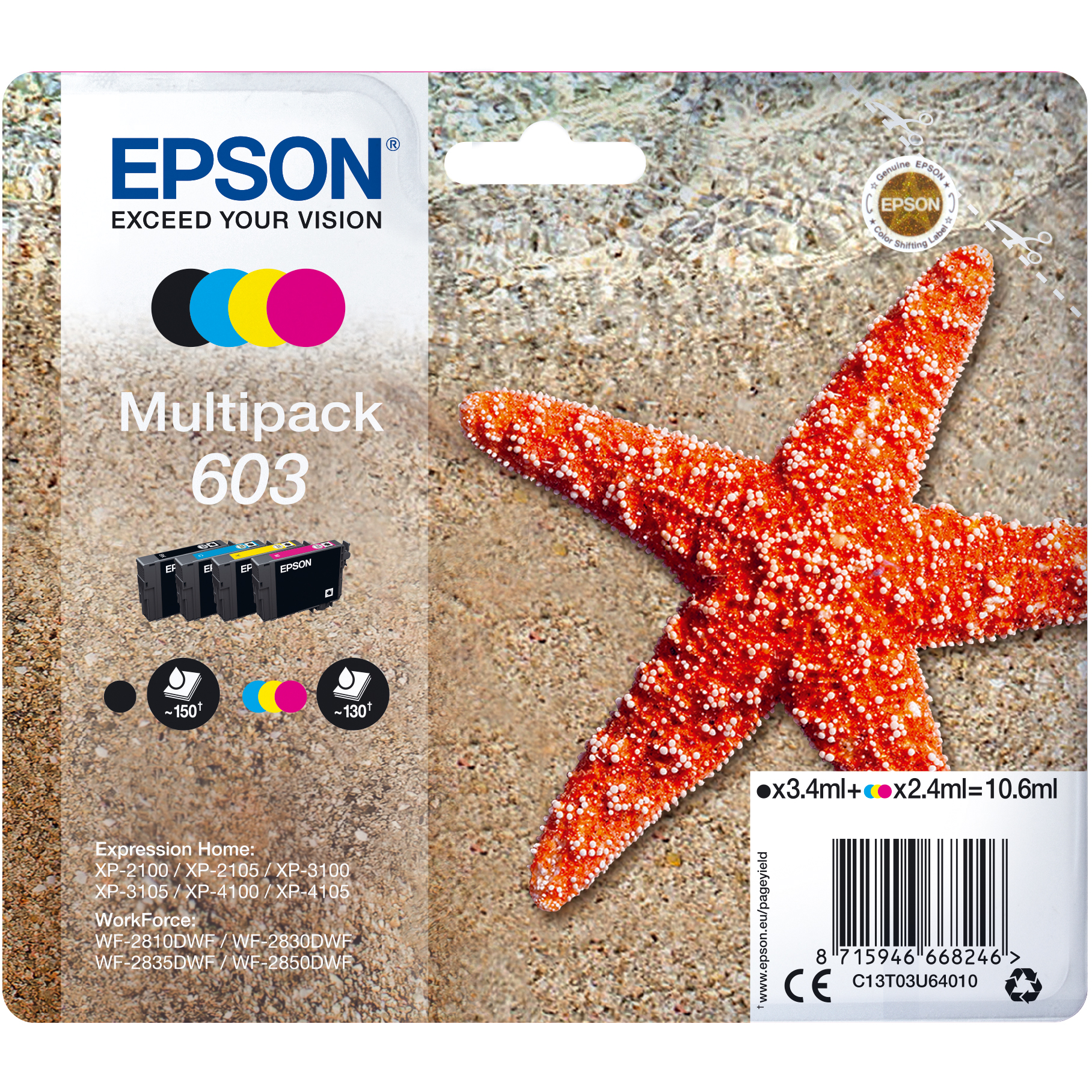 Epson Multipack Ink Nr.603 T03U6 1x4