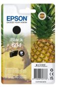 Schwarze Tintenpatrone von Epson. Verpackung zeigt eine Ananas im Hintergrund.