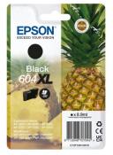 Schwarze Tintenpatrone von Epson. Verpackung zeigt eine Ananas im Hintergrund.
