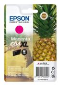 Tintenpatrone in Magenta. Verpackung zeigt eine Ananas. Für Epson Drucker, Modell 604 XL. Inhalt: 4,0 ml.