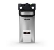 Schwarze Tintenpatrone von Epson. Rechteckige Form mit einem Griff oben.