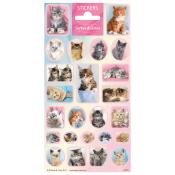 Sticker Süße Katzenbabys 24 Stück bunt