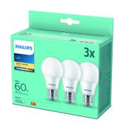 PHILIPS LED Lampen 8 W=60 W E27 3 Stück warmweiß