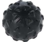Schwarzer Ball mit stacheliger Oberfläche. Die Form ist rund und die Struktur ist unregelmäßig.