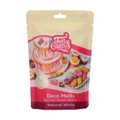 Verpackung von Deco Melts in natürlichem Weiß. Abgebildete Dekorationen wie Kuchen und Süßigkeiten.