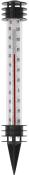 Thermometer mit Celsius- und Fahrenheit-Skala. Es hat eine spitze Unterseite zum Einstecken in den Boden.