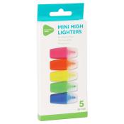 Leuchtmarker Mini Highlighters 5 Stück mehrere Farben