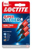 LOCTITE Superkleber Mini-Trio 3 x 1 g