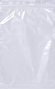 Transparente Plastiktüte mit Zip-Verschluss. Sie ist leer und hat eine glatte Oberfläche.