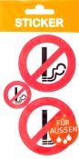 Sticker Rauchen verboten, rot, 1 Blatt