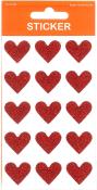Sticker Herzen, 15 Stück, rot, 1 Blatt