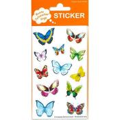 Sticker Schmetterlinge, 3 Blatt 