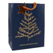 Tragetasche Weihnachtsbaum mit Stern 23 x 18 x 10 cm dunkelblau