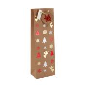 Flaschentasche Weihnachtsmotive 12 x 37 x 8 cm bunt