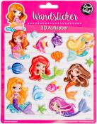 Bogen mit 3D Wandstickern. Mehrere Meerjungfrauen in verschiedenen Farben. Fische, Muscheln und Sterne. Bunte, kindgerechte Designs.