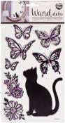 Raumdekosticker Katze metallic selbstklebend schwarz/violett