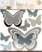 Sticker Wanddeko Schmetterlinge selbstklebend silber