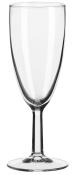 hohes, klares Weinglas mit schmalem Rand und stabiler Basis. Transparentes Glas, schlichtes Design.