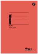 Rotes Wirtschaftsbuch, DIN A5, 40 Blatt. Auf der Vorderseite sind Linien für Eintragungen. Hersteller: Ursus.