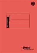 Rotes Fahrtenbuch mit schwarzem Rand. Auf der Vorderseite steht 'Fahrtenbuch' und das Logo von Ursus.