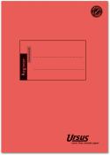 Rotes Registerheft mit schwarzem Aufdruck. Enthält Platz für Einträge.