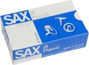 weiße Verpackung mit blauen Akzenten. Enthält 100 Stück. Abbildung von Heftzwecken. Durchmesser 16 mm.