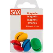SAX Magnete Ø 2 cm 8 Stück mehrfarbig