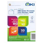 ÖKI Creativ Color Doppelkarten A6 mit Einleger + C6 Kuverts weiß 10 Stück