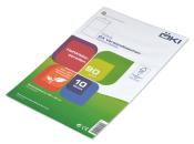 Packung mit 10 C4 Versandtaschen. Weiße Oberfläche, grüne und bunte grafische Elemente. Haftklebestreifen, 90 g/m², aus nachwachsenden Rohstoffen.