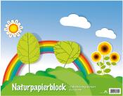Naturpapierblock 24 x 34 cm 12 Blatt mehrere Farben