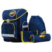 SCHNEIDERS Schultaschen-Set Basic Speed Stars 5-teilig blau/gelb