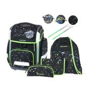 SCHNEIDERS Schultasche Ergolite Galaxy 9-teilig schwarz/grün
