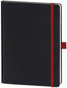 Notizbuch 19 x 25 cm 192 Seiten kariert schwarz/rot