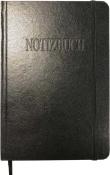 Notizbuch, A6, mit Gummiband und Lesezeichen, 80 Blatt glatt, schwarz 
