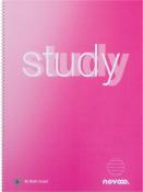 NOVOOO Collegeblock Study A4 80 Blatt liniert pink