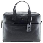 Businesstasche mit Laptopfach 15,6" aus Leder schwarz