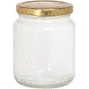 Honigglas 500 ml mit Golddeckel 6 Stück