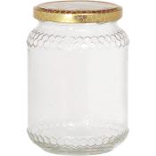 Honigglas 1 Liter mit Golddeckel 6 Stück