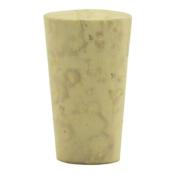 Heller, zylindrischer Gegenstand mit einer glatten Oberfläche. Sieht aus wie ein Becher oder eine kleine Vase.