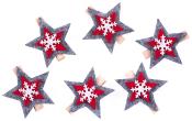 NOVOOO Seasons Xmas Dekokluppen Sterne aus Filz 6 Stück
