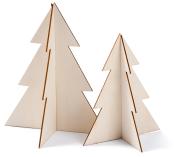 NOVOOO Holz-Tannenbäume zum Zusammenstecken 2 Stück braun