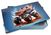 Bastelbox Monstertruck 32,5 x 20 x 9 cm unbefüllt blau